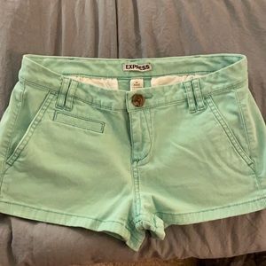 Express mint green shorts
